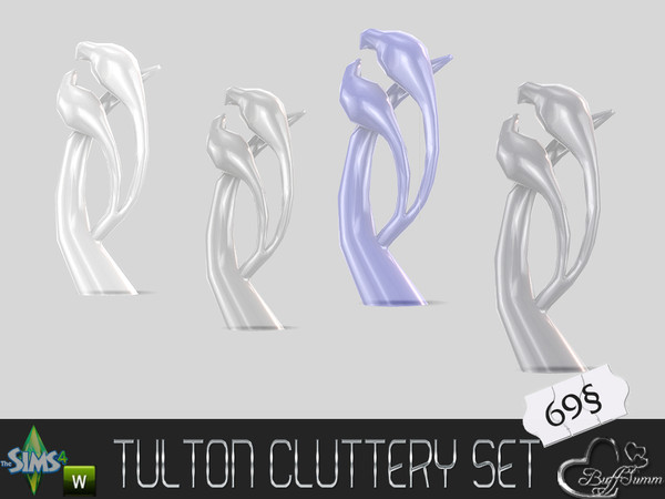Sims 4 — Tulton Cluttery Glasbird Two by BuffSumm — Cluttery Set for the Tulton Series. The set contains 18 new