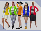 Sims 4 — Chevron Blazer -5 colours- by xjellybearx2 — Maxi's blazer recolour. Inside shirt it's a chevron pattern and the