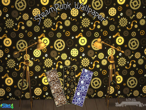 Sims 3 — Steampunk Wallpaper by Kitch2 — 3 types of Steampunk wallpaper