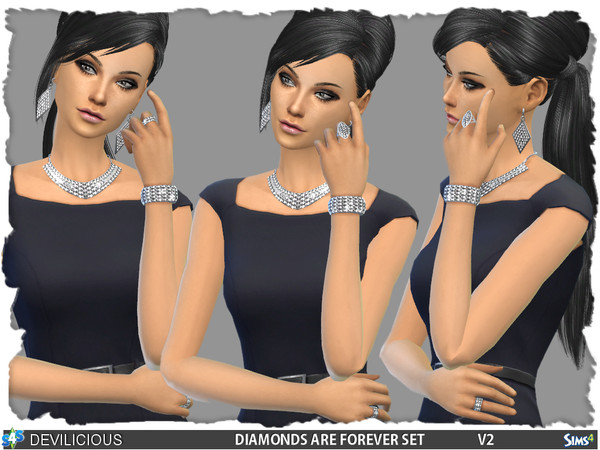 Sims 4 — Diamonds Are Forever V2 Set by Devilicious — Diamonds Are Forever V2 Set decorated with lots of diamonds. In