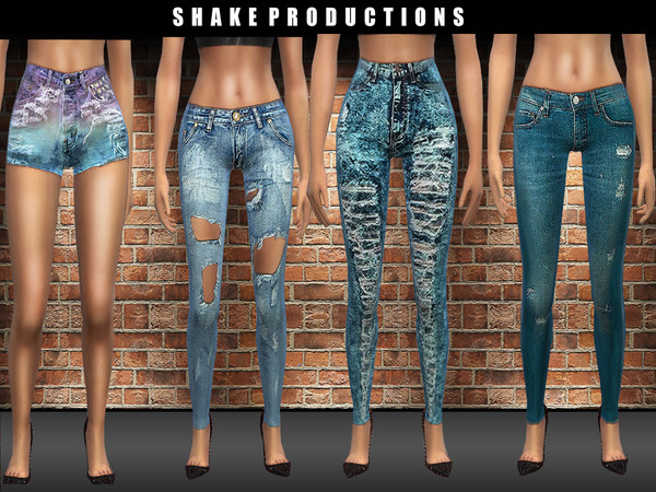 Sims 4 — ShakeProductions 14 DENIM SET by ShakeProductions — Denim set with 4 items (4 colors-YA-A)