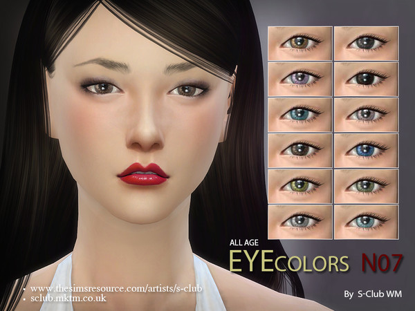 Sims 4 — S-Club WM thesims4 eyecolor 07 by S-Club — Eye colors ALL AGE for you, 12 colors inside, you can find it in the