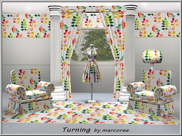 Sims 3 — Turning_marcorse by marcorse — Themed pattern selection of leaves turning colour at the change of seasons.