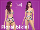 Sims 4 — Floral Bikini set  by bobojellycatface2 — Floral bikini . made with sims 4 studio