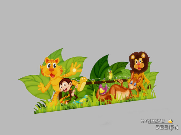 Sims 4 — Altara Wall Sticker by NynaeveDesign — Bring brightness to your sim child's room with this colorful wall decal.