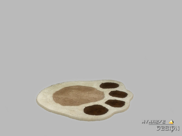 Sims 4 — Altara Puppy Paw Rug by NynaeveDesign — Whimsical puppy paw shaped rug that features a cute design of thick