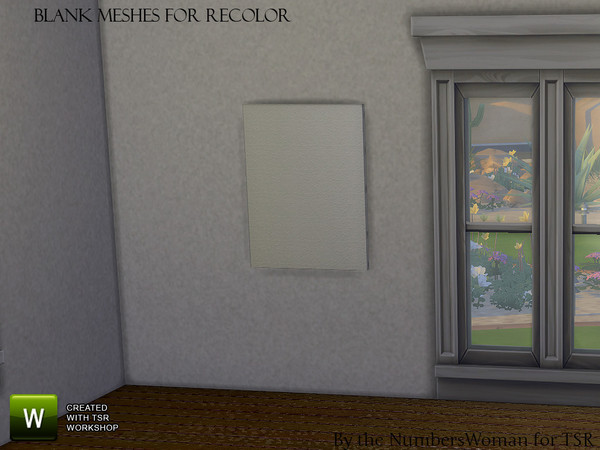 Sims 4 — Blank Meshes Large Canvas by TheNumbersWoman — Canvases, pictures and rugs made for the recolor artist. These