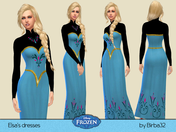 Sims 4 — Frozen - Elsa's dresses by Birba32 — Yes, I know, many artists have already made these dresses, but I have made
