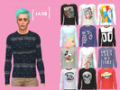 Sims 4 — Long sleeve t-shirts  by bobojellycatface2 — 13 Long sleeved t-shirts for male sims. 