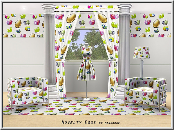 Sims 3 — Novelty Eggs_marcorse by marcorse — Themed pattern - dyed and painted Easter Eggs.