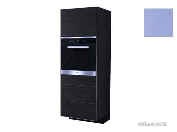 Sims 4 — Kitchen Minimalist - Cabinet with oven by ShinoKCR — tall cabinet with Miele built in oven, drawers, shiny wood,
