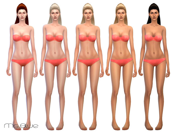 Sims 4 — Laura Skintones by Ms_Blue — When creating my Laura Skin i created 5 new skintones that enhances the details of