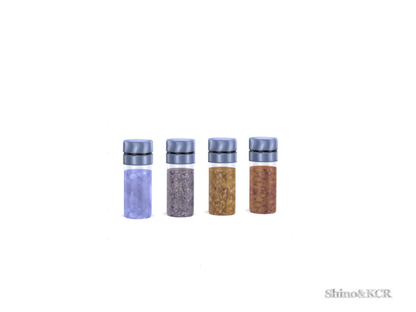 Sims 4 — Kitchen Minimalist - Spice Shaker by ShinoKCR — 4 different spices in glass and chrome