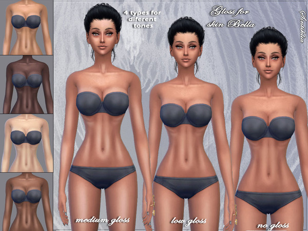 Sims 4 — Sintiklia - Gloss for skin Bella by SintikliaSims — In Blush category 4 variants for different tones of skin Can