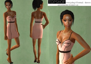 Sims 2 — Pink topshop dress by grecadea2 — Pink bodycon dress by Topshop. The mesh is by Ulker. The outfit includes the
