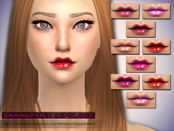 Sims 4 — [Samantha's Lipgloss] by SenpaiSimmer — [Samantha's Lipgloss] - Comes in many different shades of pink, orange