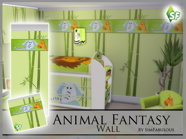 Sims 4 — Animal Fantasy Wall by SimFabulous2 — This wall is a part of the Animal Fantasy set. This wall is created by