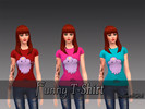 Sims 4 — Funny t-shirt  by Small_Owl — Funny t-shirt for female. Three colors.