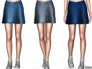 Sims 3 — Denim Mini Skirt by zodapop — Cute denim mini skirt. ~ Custom mesh by me(Zodapop) ~ Custom launcher thumbnail ~