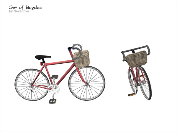Sims 4 — Bicycle child with basket (decor) v01 by Severinka_ — Bicycle for child with basket (decor) v01 (sloping to the
