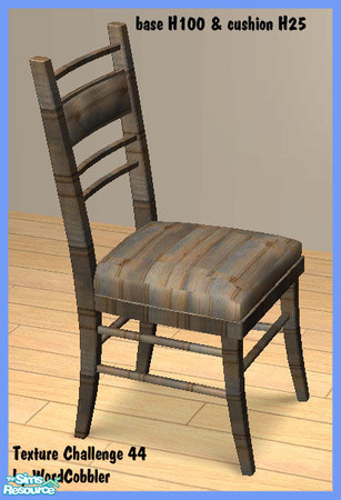 Sims 2 — WC TC44 'The Frank' Dining Chair cushion-woodhorizontal25 by WordCobbler — This download contains the cushion