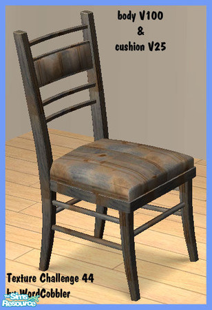 Sims 2 — WC TC44 'The Frank' Dining Chair cushion-woodvertical25 by WordCobbler — This download contains the cushion
