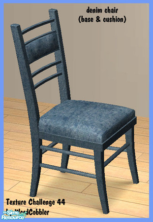 Sims 2 — WC TC44 'The Frank' Dining Chair cushion-denim25 by WordCobbler — This download contains the cushion only! For