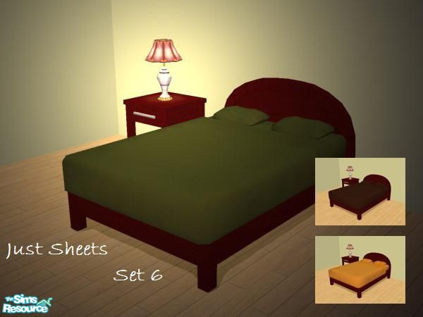 Sims 2 — Just Sheets - Set 6 by Lily Whyte — Sets of plain solid-coloured brushed cotton sheets in vintage colours: retro
