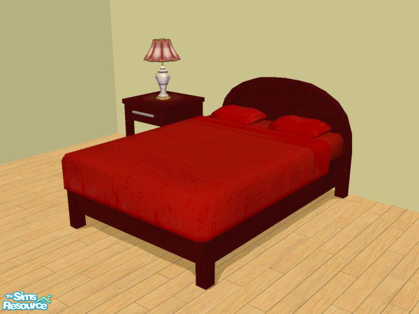 Sims 2 — Just Sheets - Blood Red by Lily Whyte — Set of plain solid-coloured brushed cotton sheets in Gothic blood red.