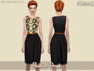 Sims 4 — Shanice Dress by GrizzlySimr — Pretty black and gold dress.