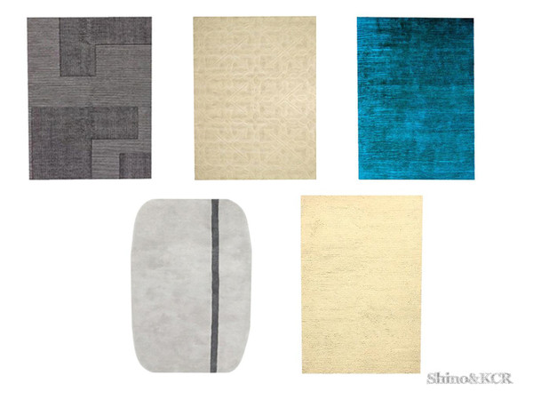 Sims 4 — Bathroom Clive - Rug by ShinoKCR — 5 Variations of elegant and fluffy rugs