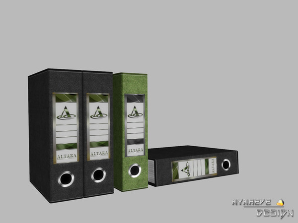 Sims 4 — Altara Stack of Ring Binders by NynaeveDesign — Traditional, opaque two ring binder with round rings is great