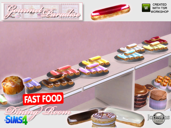 Sims 4 — gourmet paradise cake eclair by jomsims — gourmet paradise cake eclair