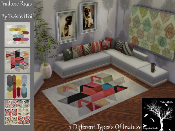 Sims 4 — Inaluxe Rugs by TwistedFoil — An set of 4 Inaluxe rugs for you to use for your home. I hope you like and enjoy