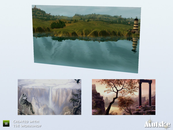 Sims 4 — Living Aspen Painting 3x1 by Mutske — Part of the Aspen Living. Environment 4. Made by Mutske@TSR.