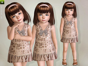Sims 3 — Beige Sequin Dress by lillka — Beige Sequin Dress for Toddler Girls Everyday/Formal one style/not recolorabIe I