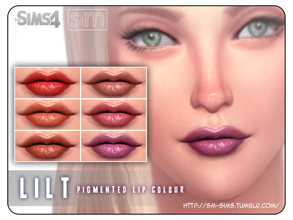 Sims 4 — [ Lilt ] - Pigmented Lip Colour by Screaming_Mustard — A soft and glossy lipcolour in 6 feminine tones. Please