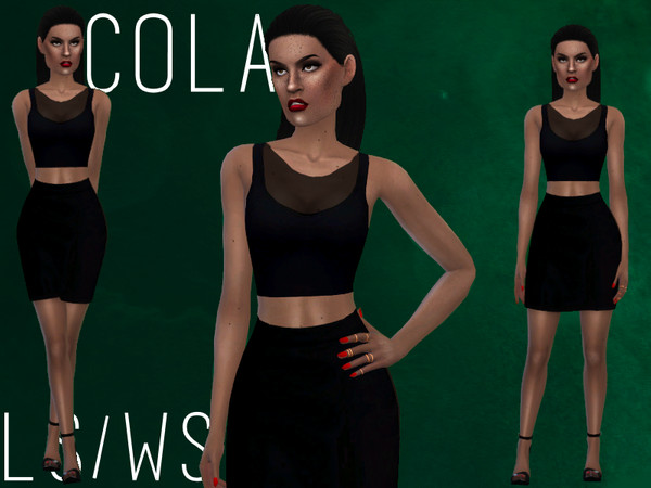Sims 4 — COLA [SET] by Witch-Sims2 — cute'n'black, 1 top and 1 bottom (only one swatch)