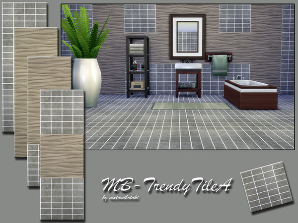 Sims 4 — MB-TrendyTileAFloor by matomibotaki — MB-TrendyTileAFloor, matching tile foor for the - MB-TrendyTileA - wall