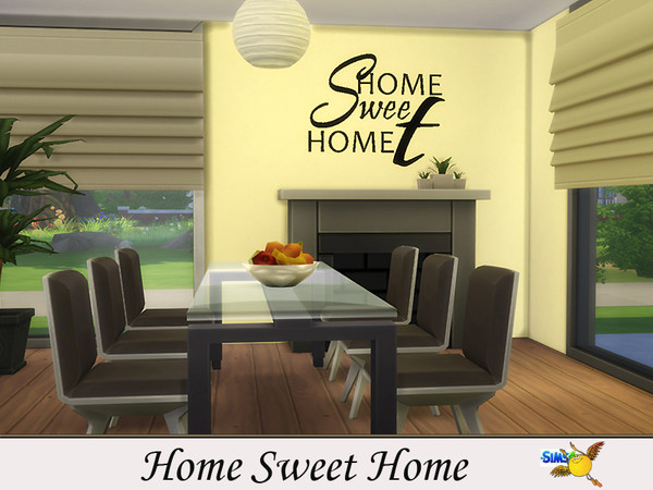 Sims 4 — evi Home Sweet Home G by evi — One of a set of Wall Home Sweet Home signs which can decorate any house