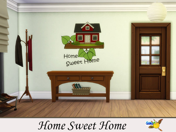 Sims 4 — evi Home Sweet Home J by evi — One of a set of Wall Home Sweet Home signs which can decorate any house