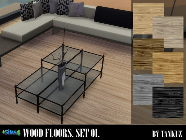 Sims 4 — The Sims 4. Wood Floors by Tankuz. Set 01. by Tankuz2 — Set contains 6 wood floors.