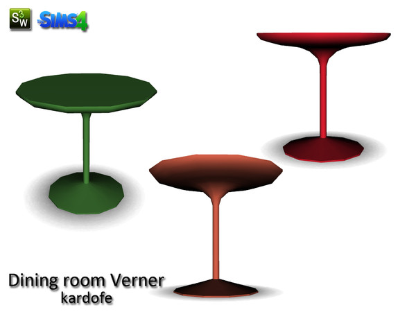 Sims 4 — kardofe_Dining room Verner_dining table by kardofe — Mesa tube Verner Panton