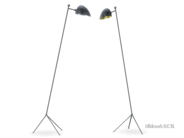 Sims 4 — Living Minimalist - Floorlamp by ShinoKCR — black iron, white or gold inside shade now with active Designtool