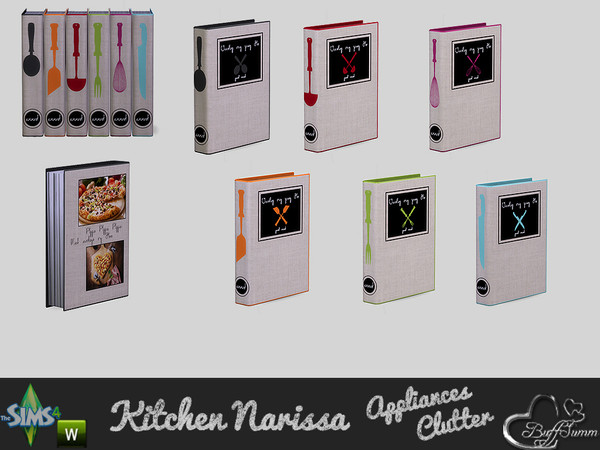 Sims 4 — Clutter Narissa Cookbook by BuffSumm — Stylish Appliances in wonderfull colors for your kitchen. Design by