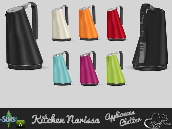 Sims 4 — Clutter Narissa Electric Kettle (Decor Only!) by BuffSumm — Stylish Appliances in wonderfull colors for your