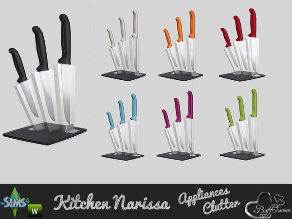 Sims 4 — Clutter Narissa Knife Block by BuffSumm — Stylish Appliances in wonderfull colors for your kitchen. Design by