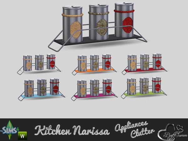 Sims 4 — Clutter Narissa Spices by BuffSumm — Stylish Appliances in wonderfull colors for your kitchen. Design by