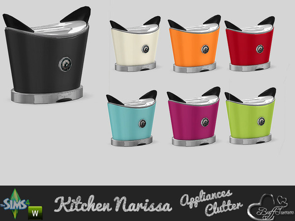 Sims 4 — Clutter Narissa Toaster (Decor Only!) by BuffSumm — Stylish Appliances in wonderfull colors for your kitchen.