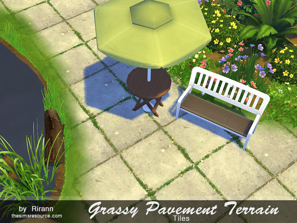 Sims 4 — Tiles by Rirann — Grassy Pavement Terrain Paints - Tiles